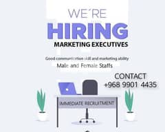 We are hiring Marketing executives for a Tour Company in Muscat