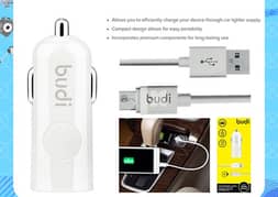 Budi 062M Car Charger 1 USB & Micro Cable (Brand-New)