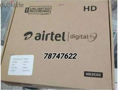 Airtel HD new Set top box with 6months south malyalam tamil