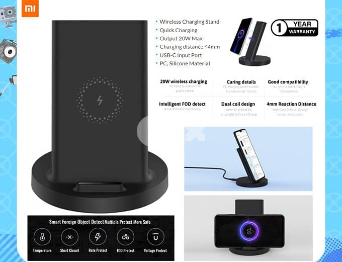 MI 20W wireless Charging Stand Black 26552 New (BoxPack-Stock) 0