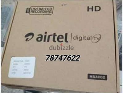 New Digital Airtel hd receiver with Six months Malyalam Tamil telgu ka