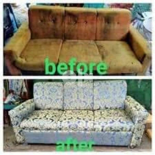 Cover change and upholstery of sofa 1