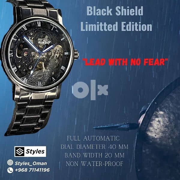 Black Shield Limited Edition with Free Leather Blue strap 1