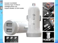 Devia Smart Car Charger 2 USB 5V 3.1A White (Brand-New)