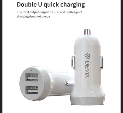 Devia Smart Car Charger 2 USB 5V 3.1A White (New Stock)