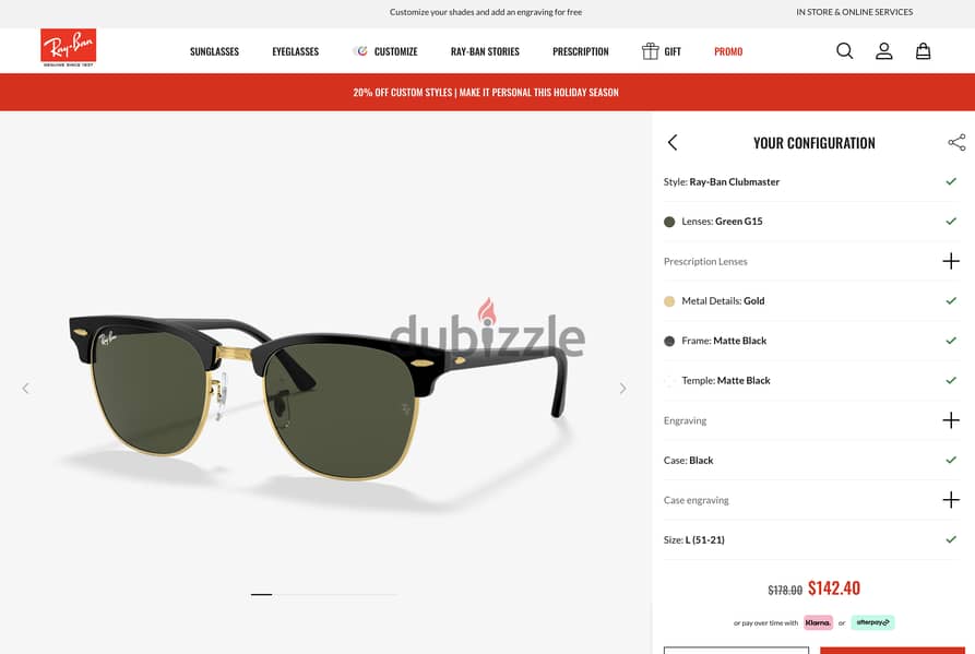 Ray-Ban Clubmaster Sunglasses 51MM 1