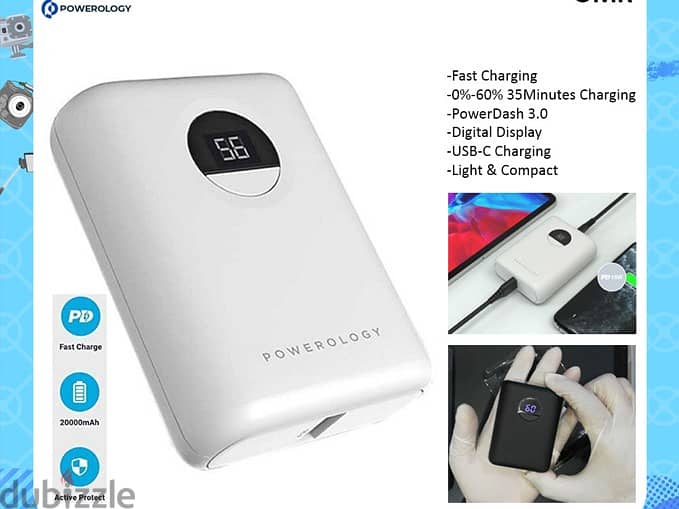 Powerology ultra Compact power bank 10000 mAh PD 20w (Brand-New) 0