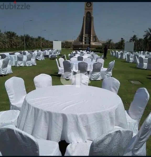 Cocktail tables, chairs, Buffet tables, 9