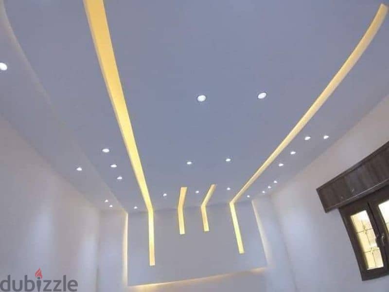 interior designing Gypsum board and cornice false ceiling work 3