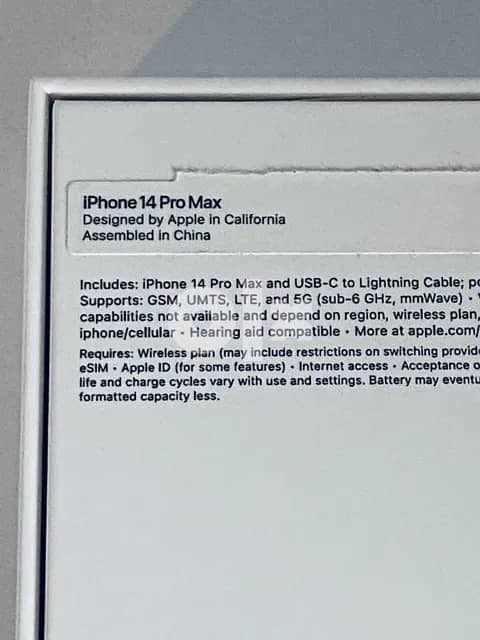 New, open box Apple iPhone 14 Pro Max (A2651) 256GB Purple 0