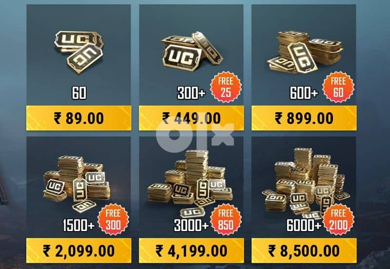 PUBG UC Available low price 1