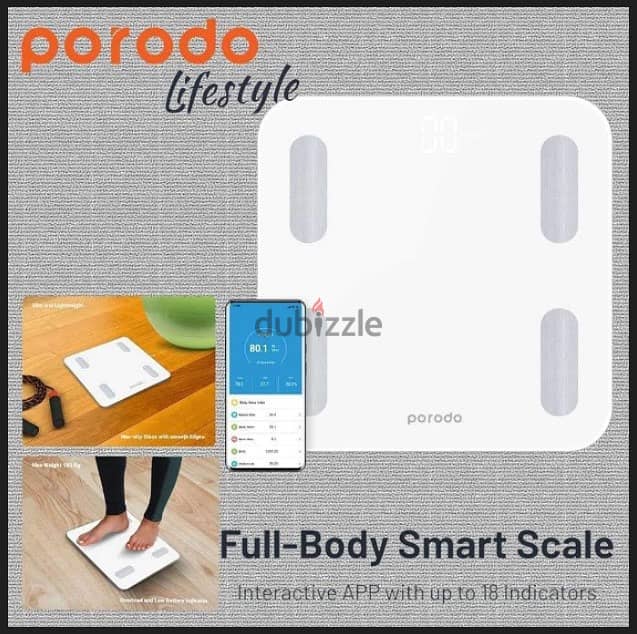 Porodo lifestyle body smart scale - PD-BF1321BT-WH (New Stock) 0
