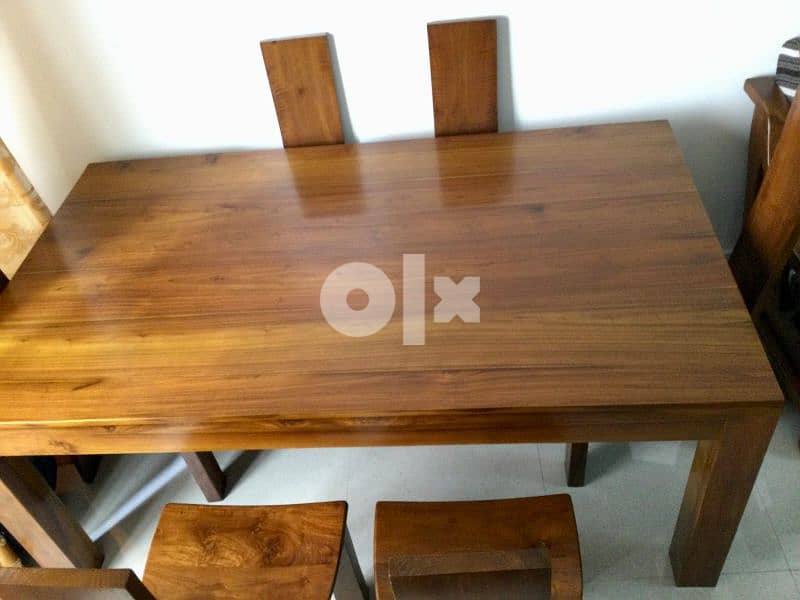 Teak table and chairs for online sale