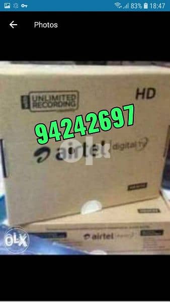 New Full HDD Airtel receiver with 6months malyalam tamil telgu kannada
