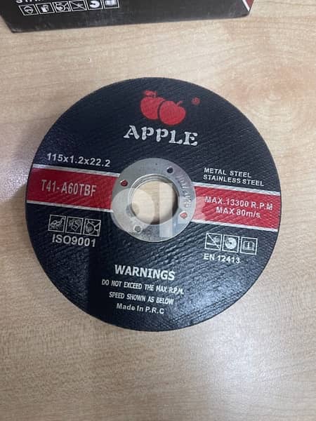 APPLE CUTTING DISC 4-1/2”  BLACK CTN/500PC 1