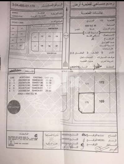 أرض 688 متر كورنر في بركاء / الحرادي