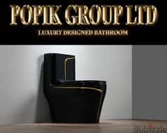 Black Luxury  Design model Gold  Toilet- WC rimless soft-close