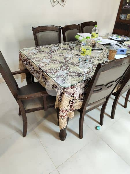 Dining Table 8 seater with cabinet. Purchased from Home Centre 2