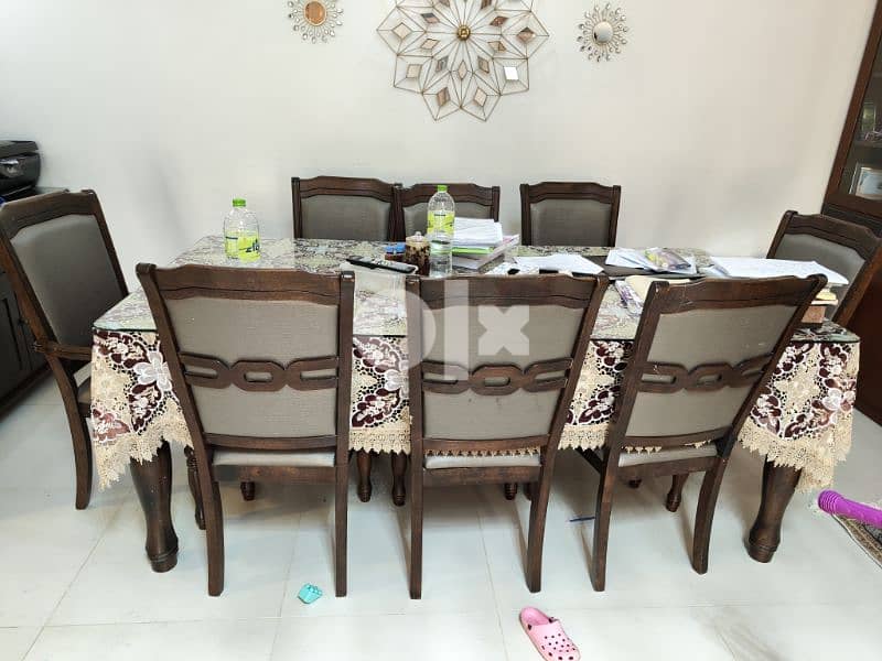 Dining Table 8 seater with cabinet. Purchased from Home Centre 3