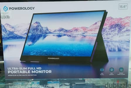 Powerology Ultra Slim Portable Monitor Dual speaker 15.6 l BrandNew l