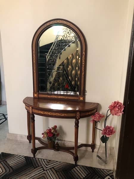wooden console and mirror 2