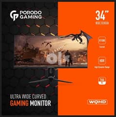 PDX524-BK Porodo gaming Ultra Wide_Curved Monitor 34 (New-Stock)