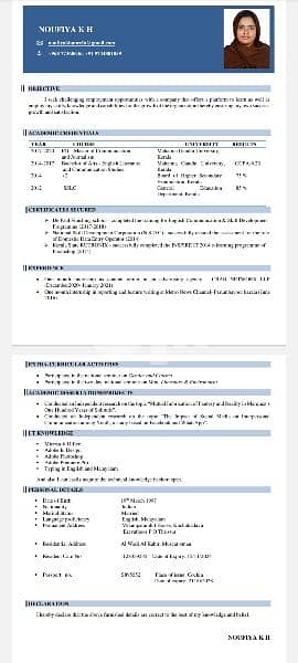 Post Graduated Kerala female looking for-office/ admin job,data entry. 0