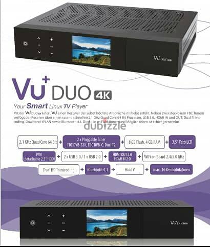VU+ Duo 4K SE 1x DVB-S2X FBC Twin Tuner PVR ready Linux Receiver UHD 2 4
