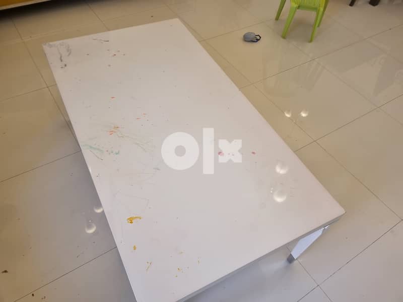 Home Centre white central table 130cmx70 cm 0