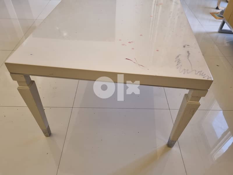 Home Centre white central table 130cmx70 cm 2