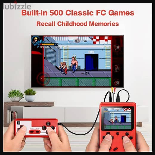 Retro Handheld Game Console, Portable Mini Games Player Built-in 500 1