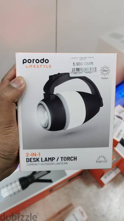 Porodo 2 in 1 desk lamp torch pd-Ls2in1dlt (NEW)