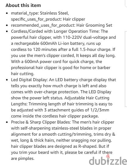 VGR V-290 Digital Display Professional Cordless Hair Clippers (NEW) 4