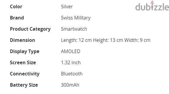Swiss military smart watch dom - SM-WCH-DOM1-M-SIL (New Stock) 1