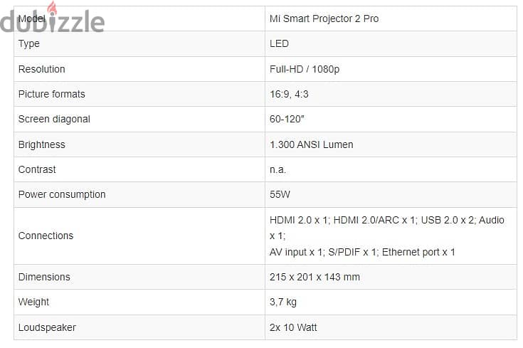 Global Version: Xiaomi Mi Smart Projector 2 Pro (Brand-New) 6