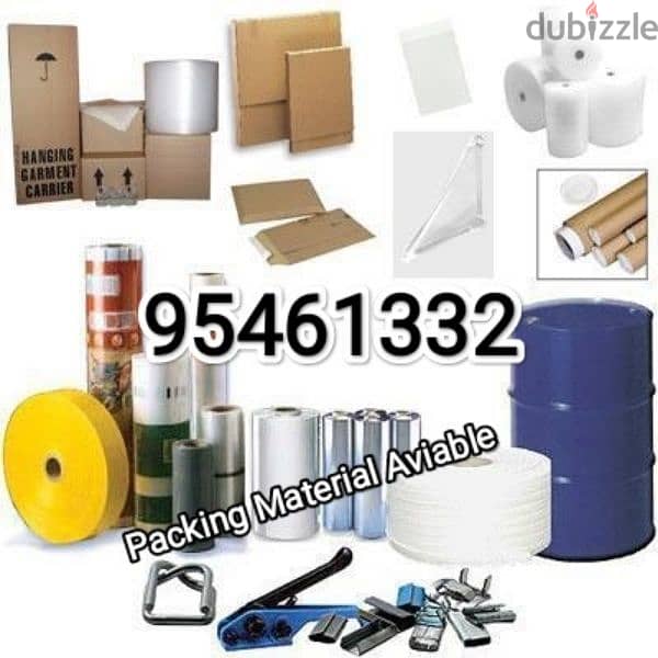 All kind of packing material Boxes wrapping bubble role Tape aviable 0