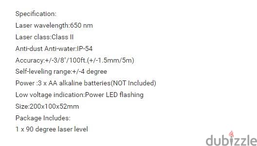 Right Angle 90 Degree Vertical Horizontal Laser Line Projection Square 4