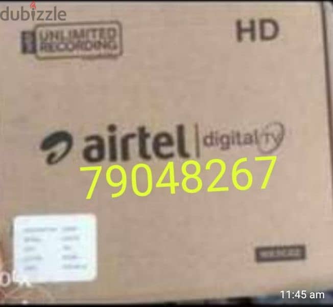 Airtel new Full HDD receiver with 6months malyalam tamil telgu 0