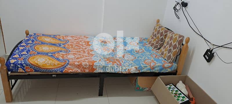 used steel  single bed for  urgent sale 1