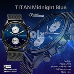 TITAN Midnight blue stainless steel 2 Years Warranty