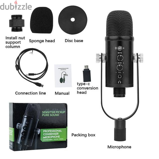 Sensitive Prof Condenser USB Type C Microphone (Box-Pack) 1