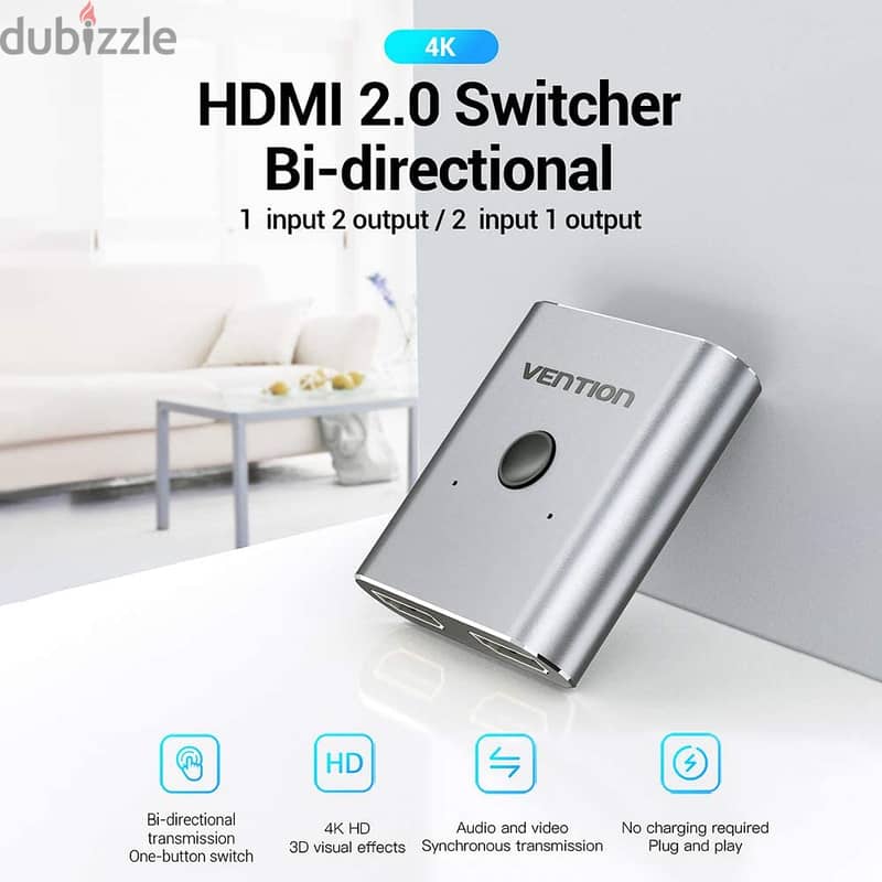 Vention hdmi bi-direction switcher-splitter (Box-Pack) 1