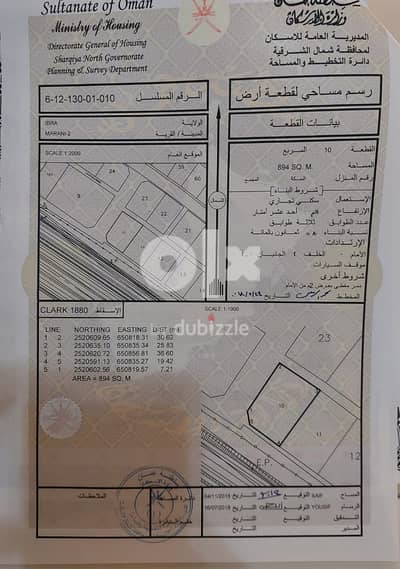 فرصة أرض سكنية تجارية ولاية إبراء (المراني) على الشارع العام