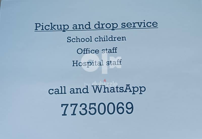 pick up and drop service all school and office 0