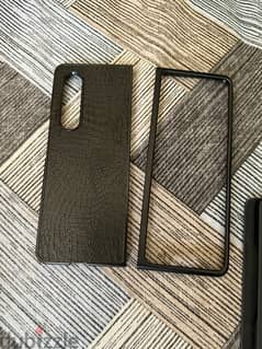 Z fold 3 case with leather texture