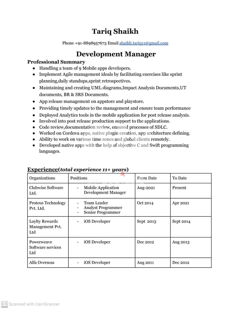 Looking For IT Software Development Manager Job 3
