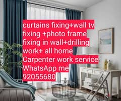 curtains fixing/tv fix wall/drilling for photo frame fixing/Carpenter