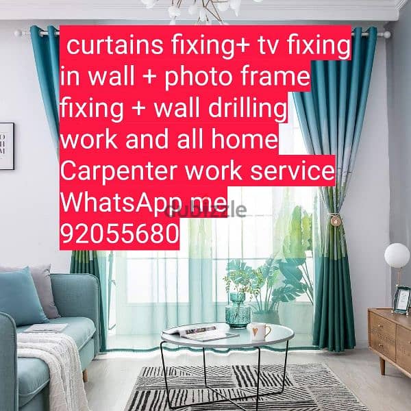 curtains fixing/tv fix wall/drilling for photo frame fixing/Carpenter 2