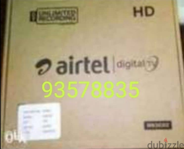 New Airtel Digital HD Receiver with 6months malyalam tamil 0