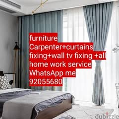 curtains, tv,photo frame fix in wall/drilling work/Carpenter working
